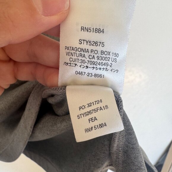 Patagonia Mens Slim Fit Gray Pocket Tee Shirt Size M Recycled Polyester Casual - Picture 8 of 11